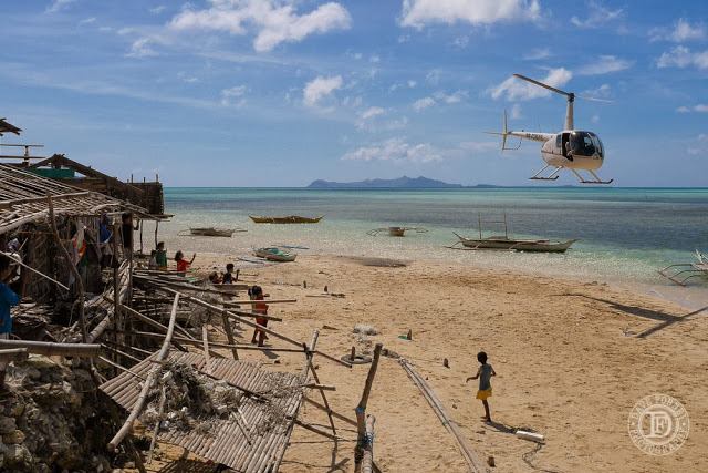 heli above beach